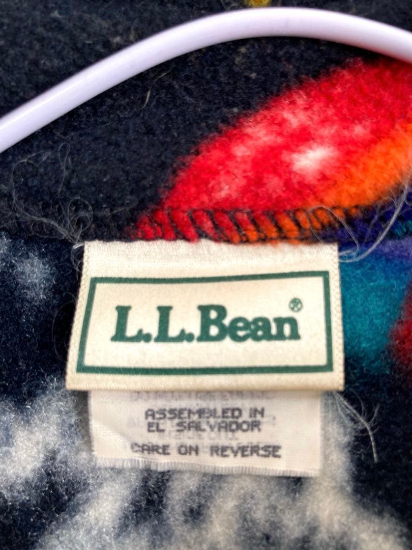90s ヴィンテージ　L.L.BEAN フリースジャケット　総柄　スナップt