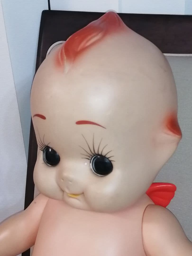 大型 レトロ キューピー 赤い羽 54×47cm