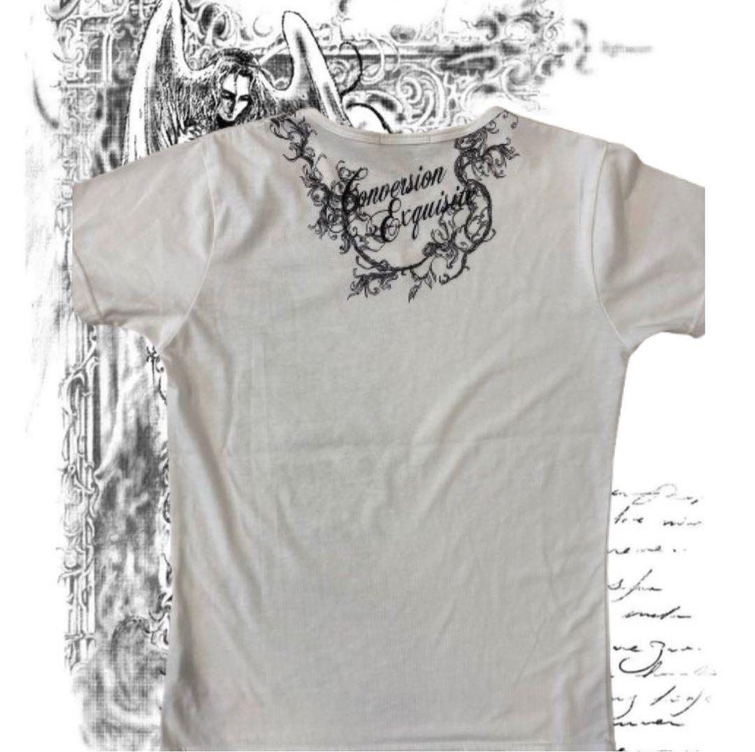 00s 平成 お兄系 豹柄 ラメ入りVネック Tシャツ グランジ y2k