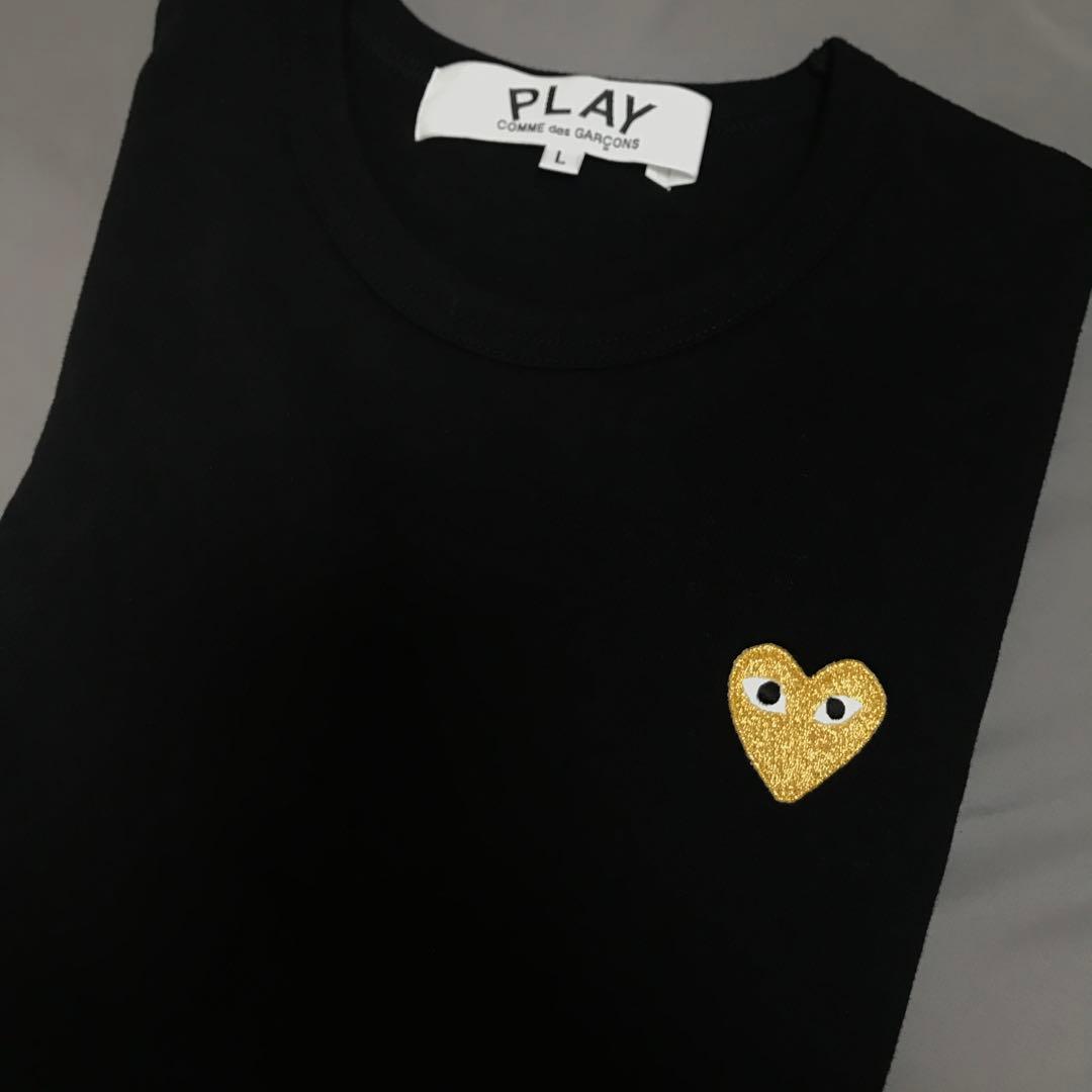 PLAY COMME des GARCONS ブラック　ゴールド　Tシャツ　L