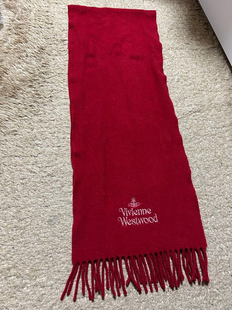 Vivienne Westwood 赤 マフラー フリンジ付き