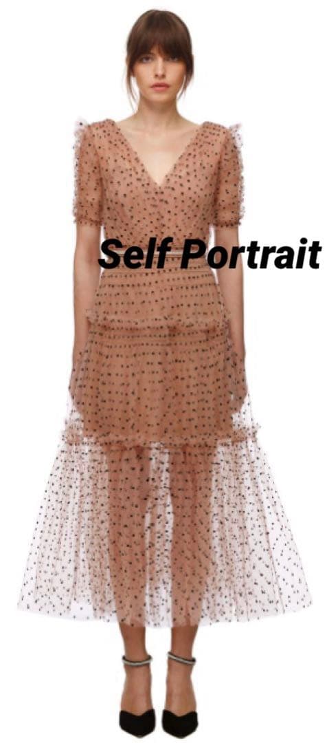 SelfPortrait セルフポートレート ドット メッシュドレス ワンピース