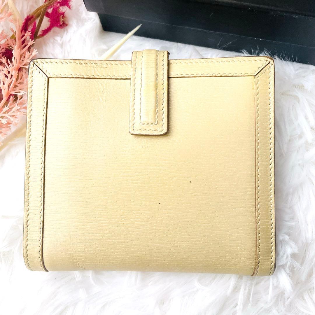 美品⭐︎GUCCI ベージュ Gロゴ ゴールド金具 二つ折り 財布 専用箱付き