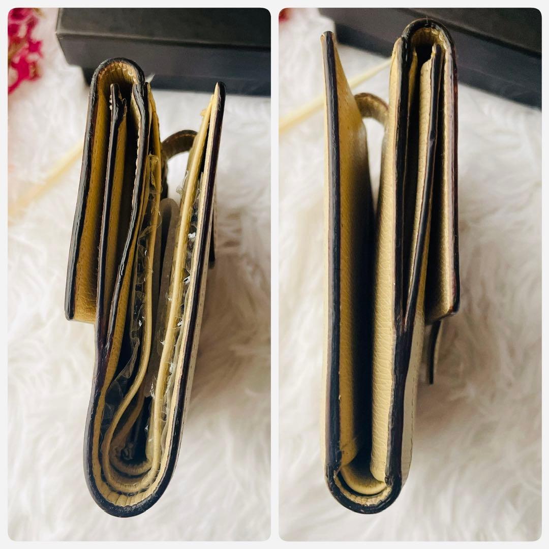 美品⭐︎GUCCI ベージュ Gロゴ ゴールド金具 二つ折り 財布 専用箱付き