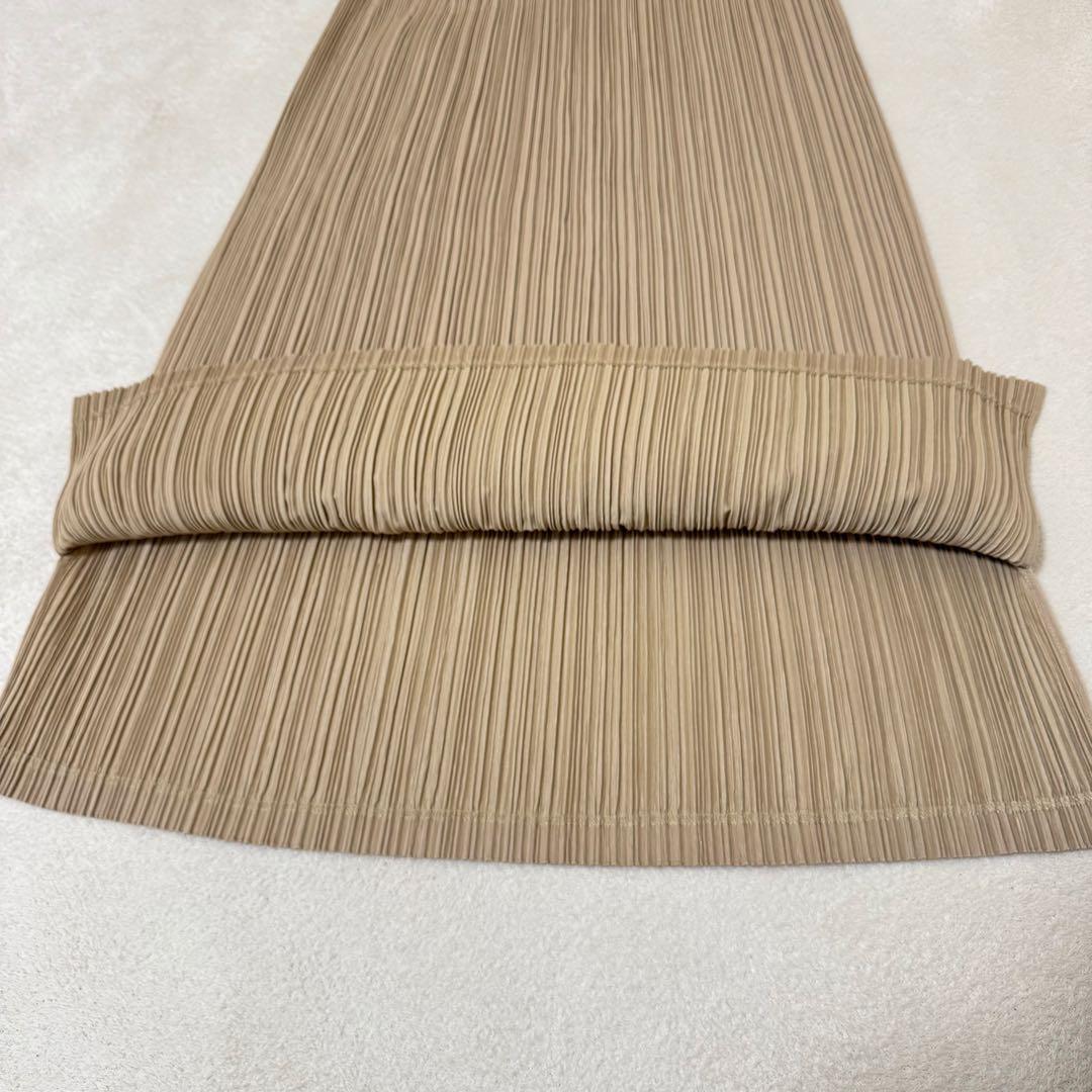 極美品✨PLEATS PLEASE Xサイズ プリーツ　ベージュ　ロングスカート