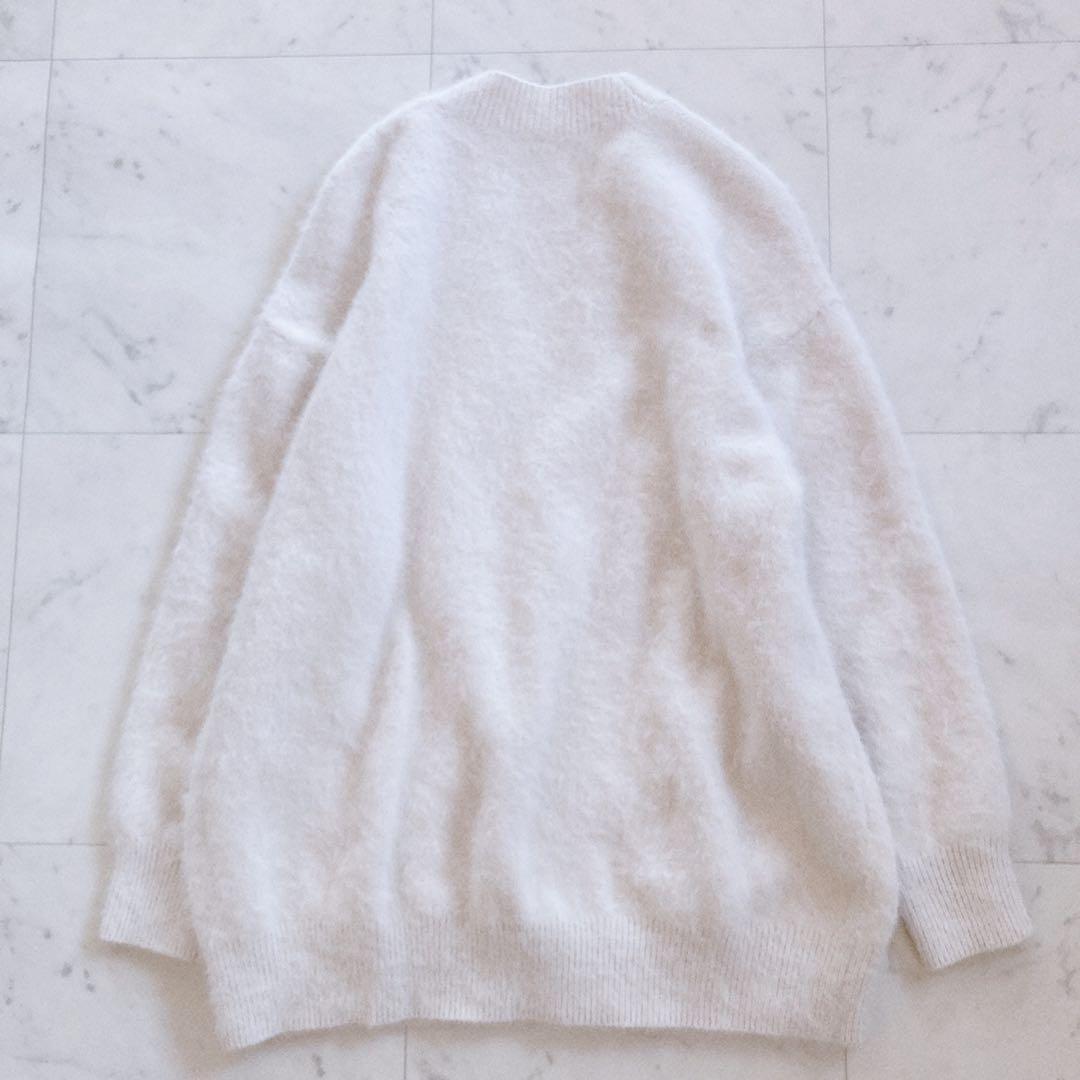美品　ユナイテッドアローズ　フォックスカシミヤ ポケット カーディガン　ホワイト