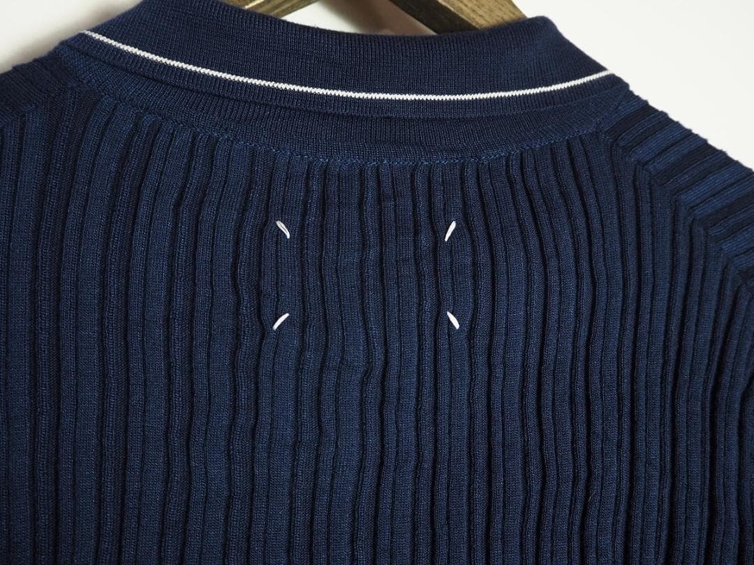 美品 Maison Margiela レイヤード ニット ポロシャツ 415P▲