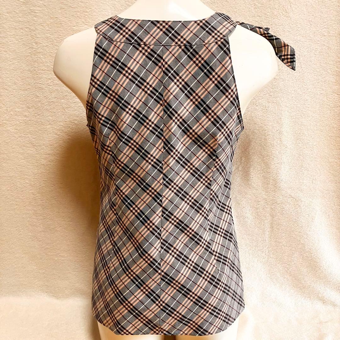 BURBERRY ノバチェック キャミソール 38 刺繍ロゴ サイドジップ