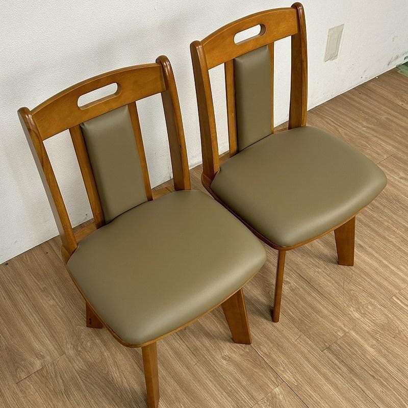(新品)☆軽やかでコンパクトな、回転式チェアー☆2脚セット【OUTLET】