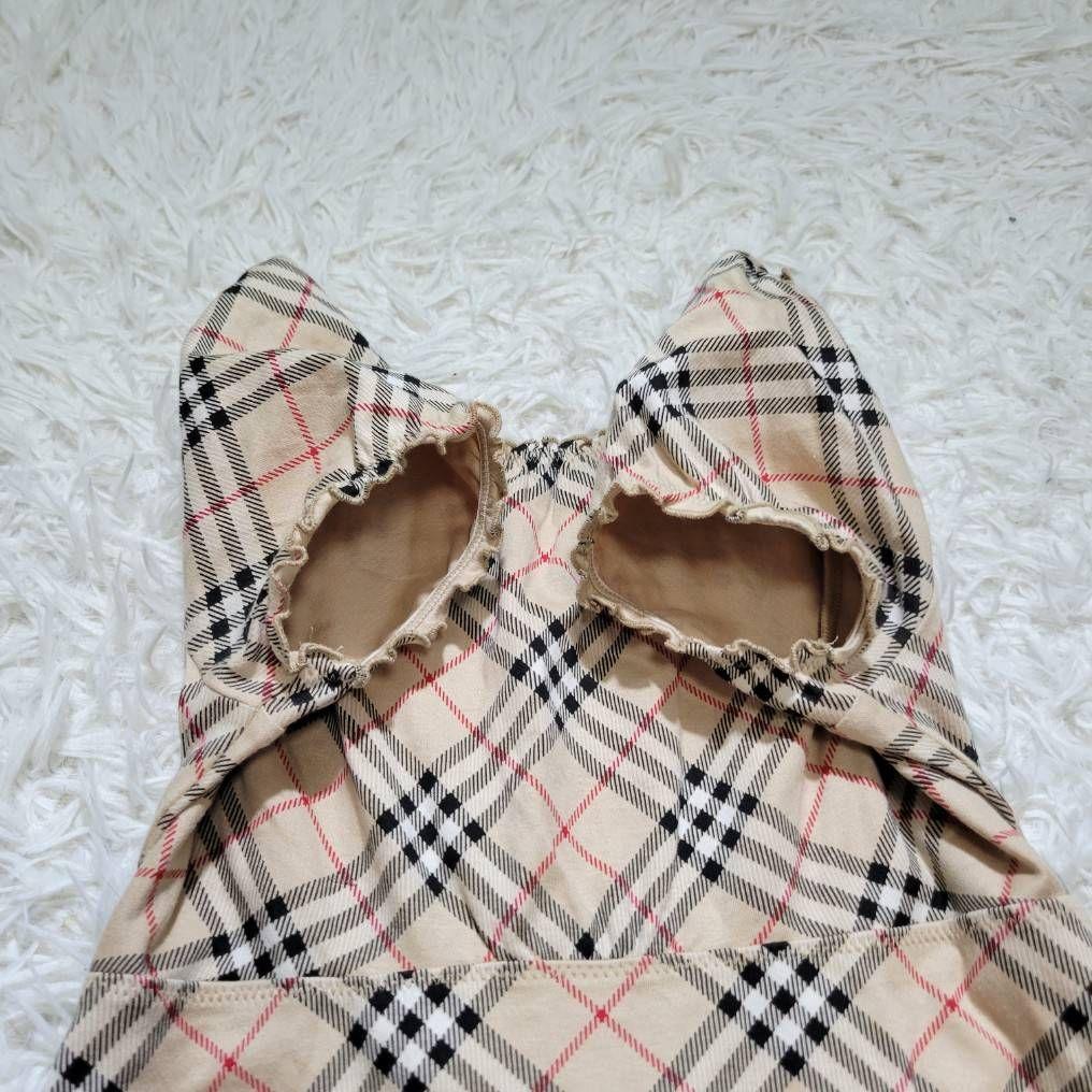 極美品☆バーバリーブルーレーベル チュニック ノバチェック リボン ホースロゴ