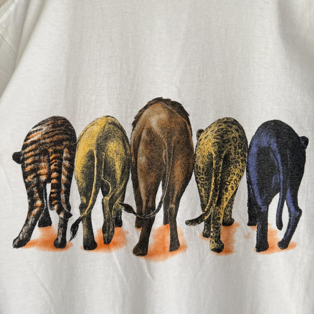 古着 90s アート アニマル USA Tシャツ VINTAGE A66