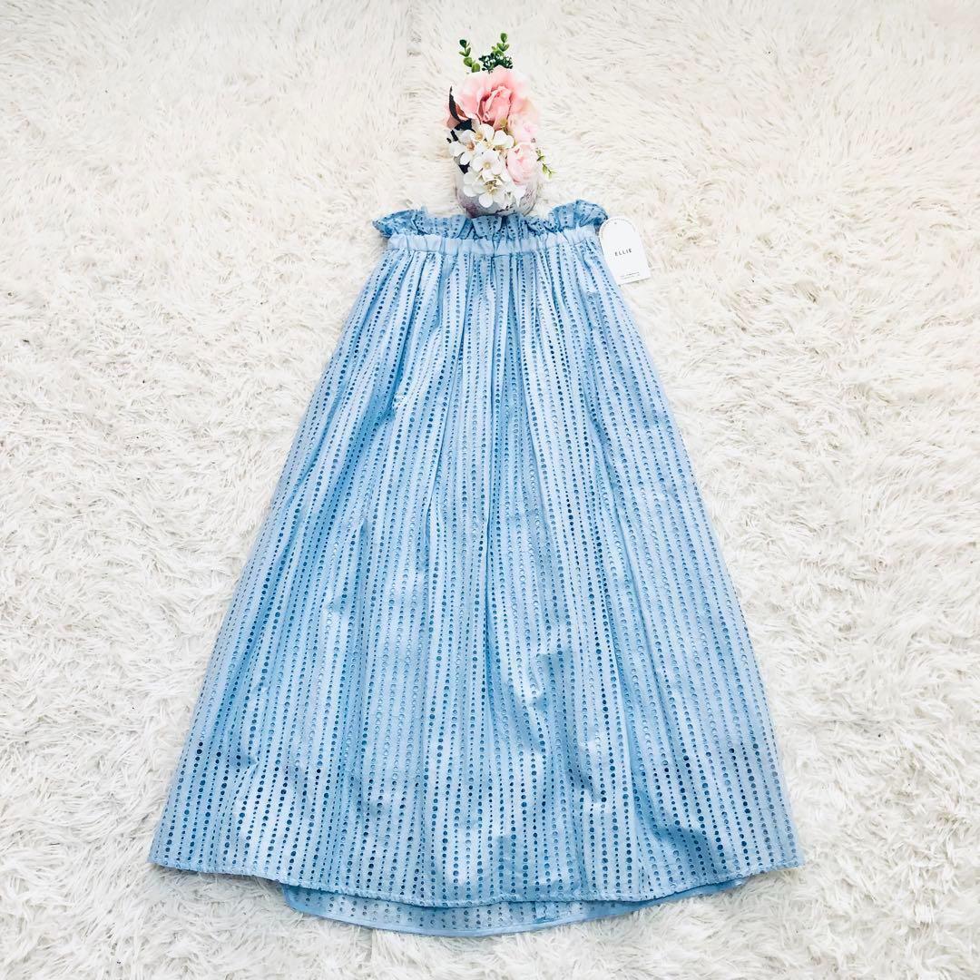 売約済タグ付　ELLIE ロングスカート　F コットン　ブルー