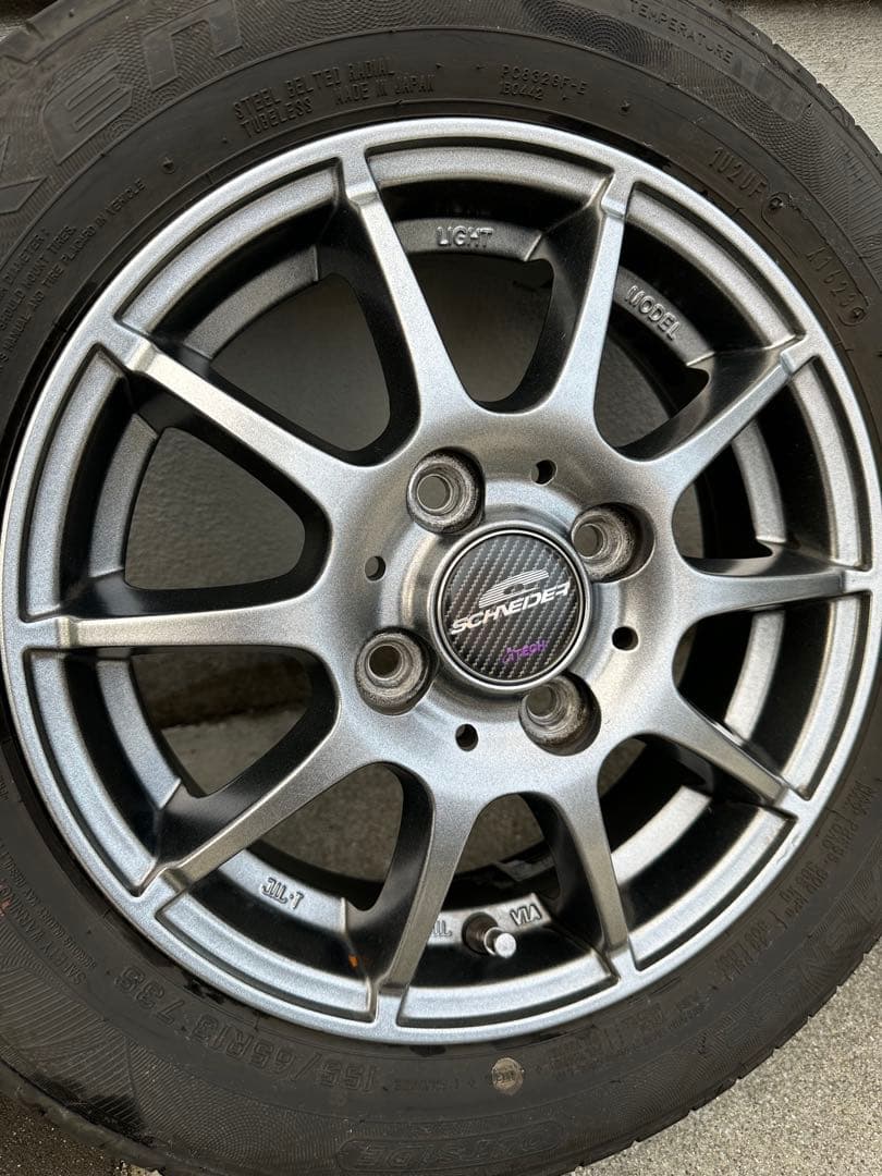 ✨schneider アルミ4本セットファルケン155/65R13付き✨