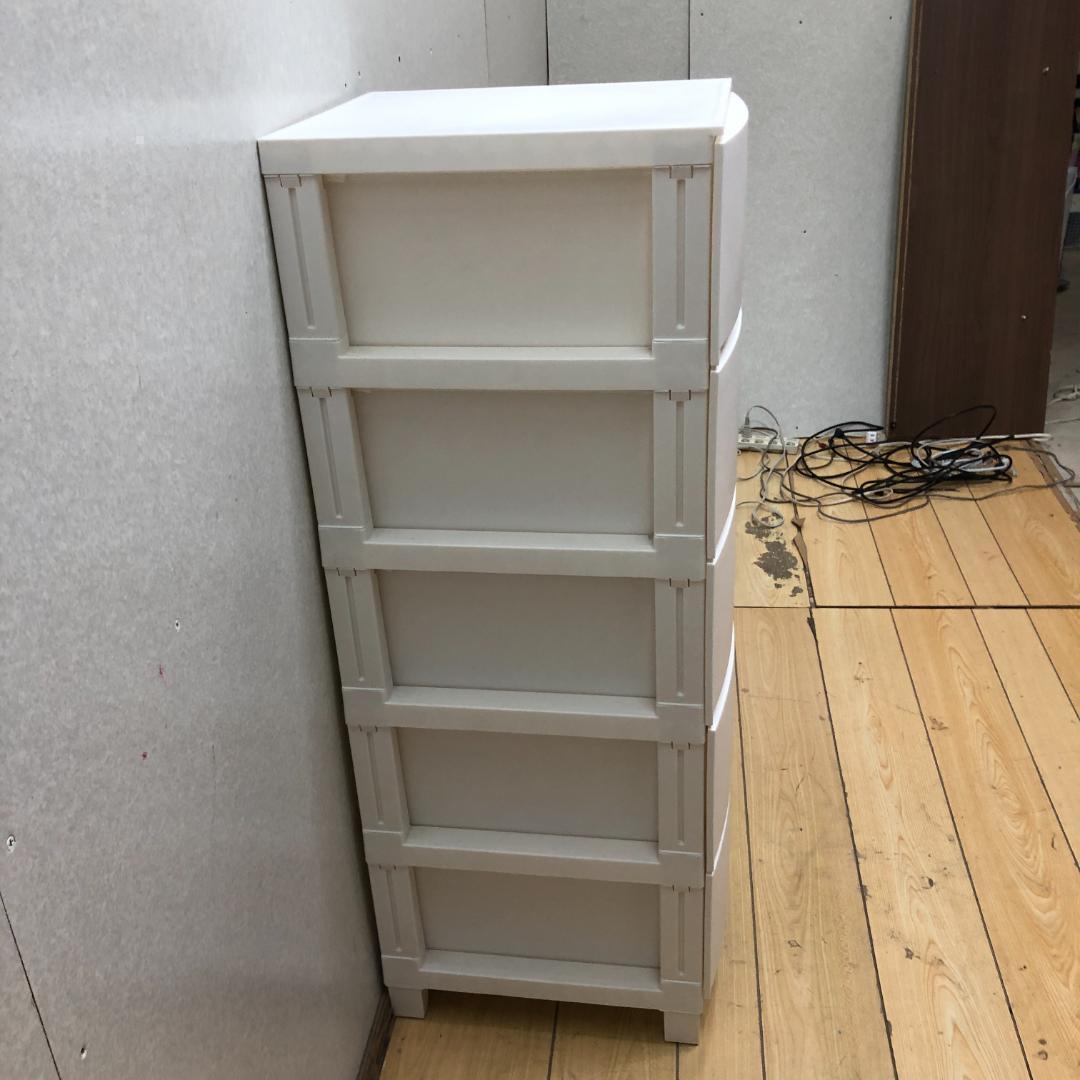 送料無料 プラスチック チェスト 衣類収納ケース 4段 ホワイト 250804-