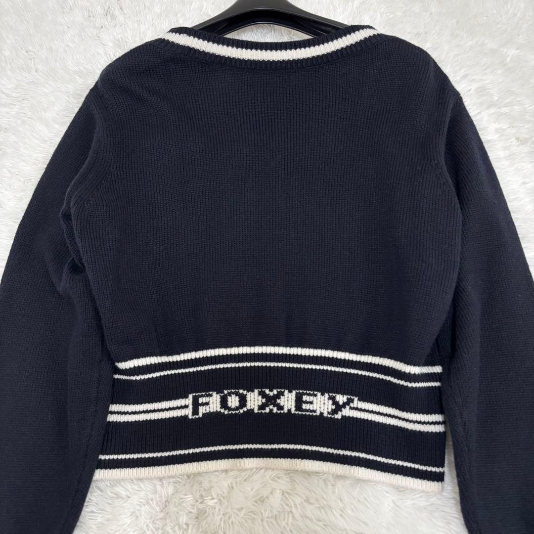 20年　FOXEY NEW YORK エンジェルヘアコットン ロゴ　カーディガン