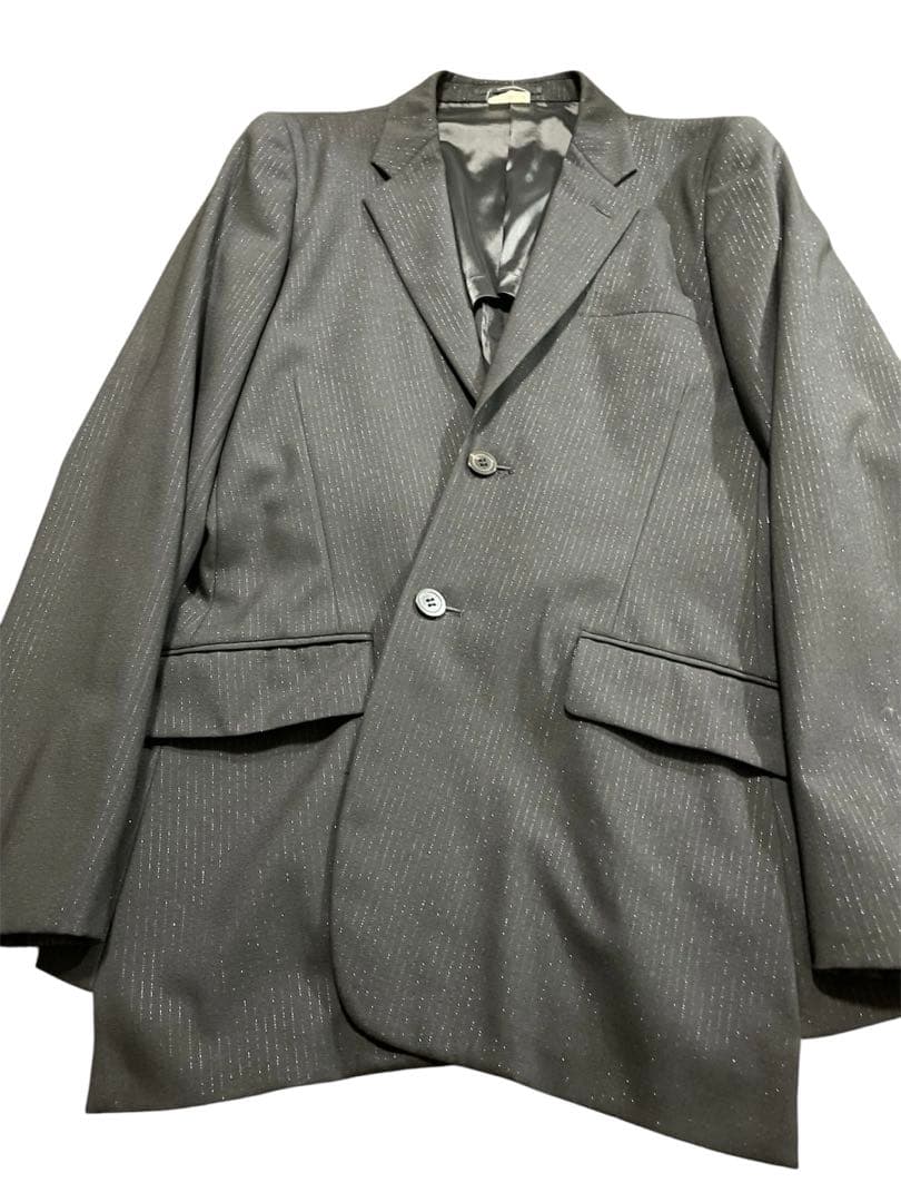 15AW HOMME PLUS 儀式期 ラメストライプ 捻れジャケット