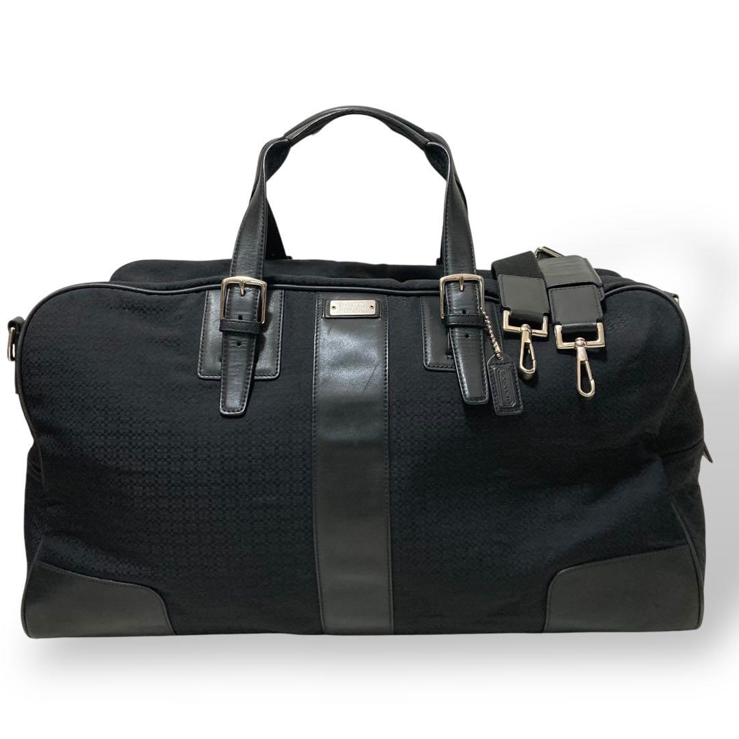 【美品】オールドコーチ5059 2way ボストンバッグ　ミニシグネチャー　黒