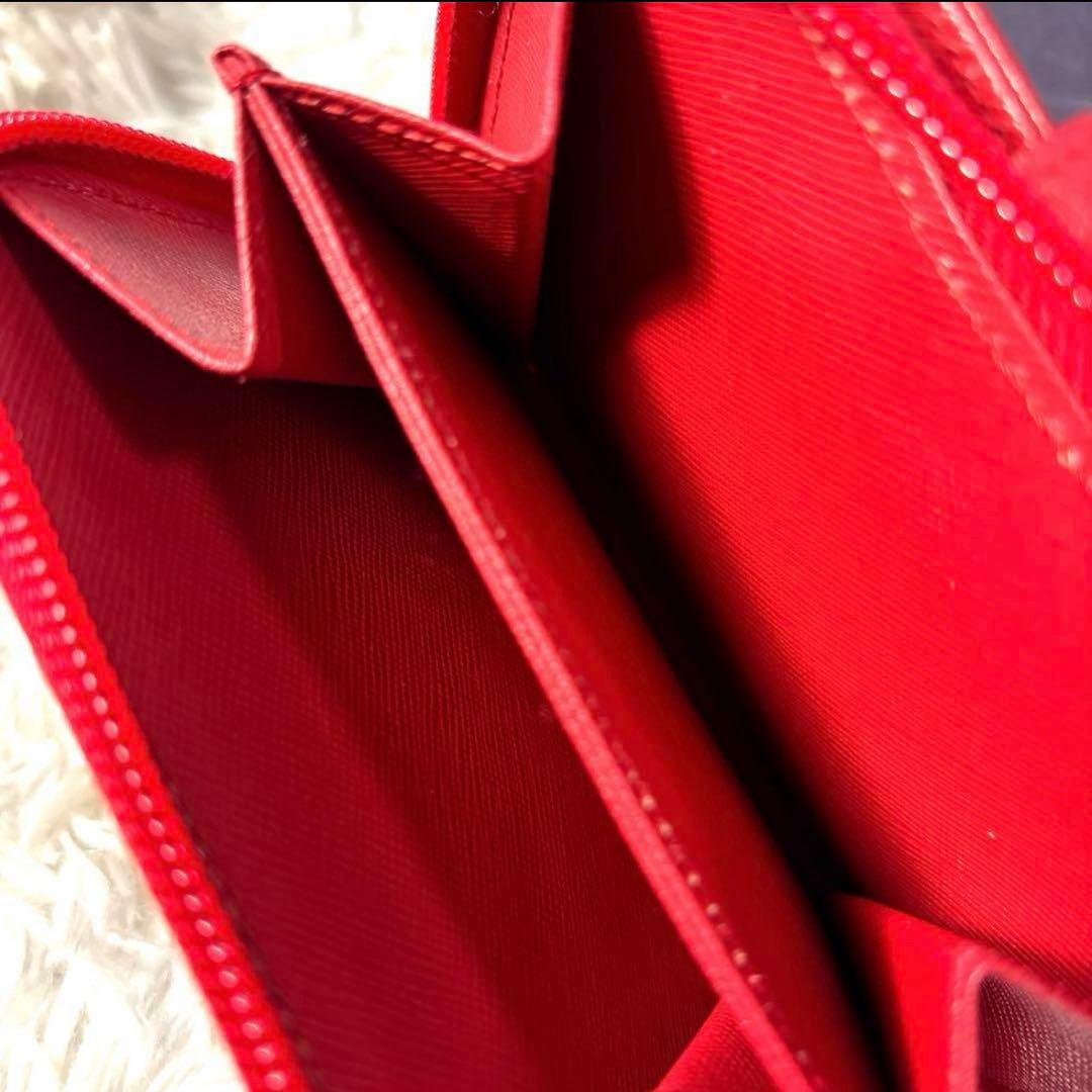 美品✨PRADA プラダラウンドジップ　折り財布 サフィアーノ　レザー