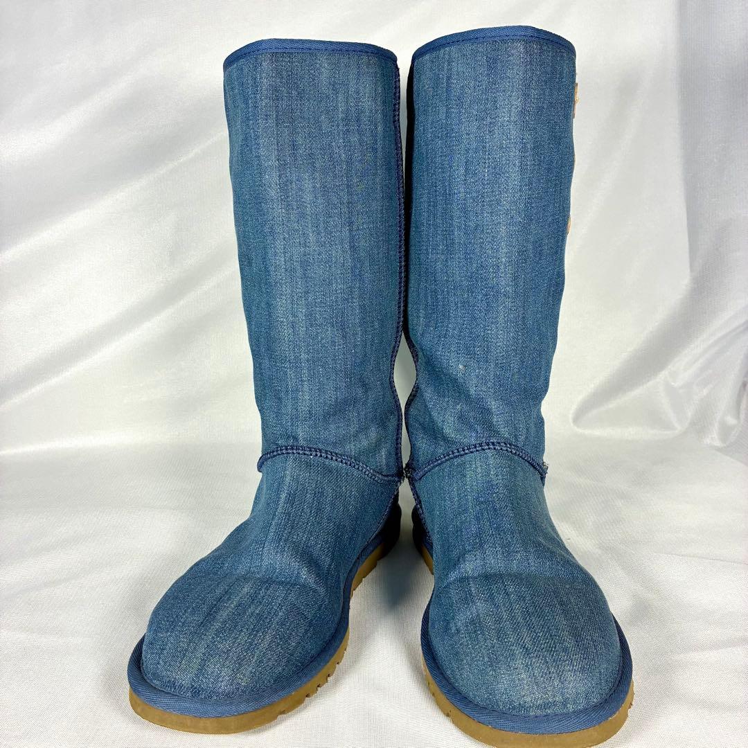 極美品✨UGG アグ ウォッシュドデニム ボタンブーツ ロング 24.0