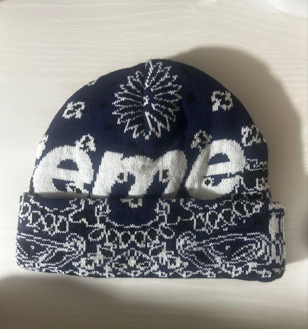 帽子 Supreme Big Logo Beanie Navy Bandana