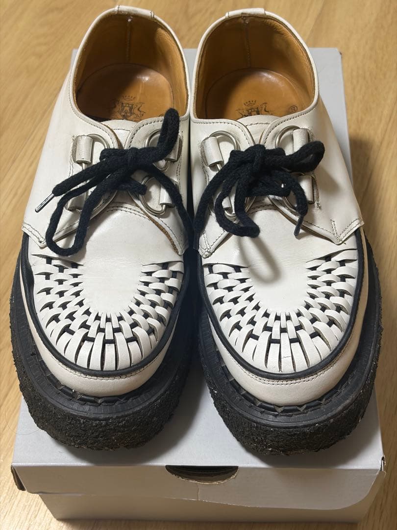 E COX◆ドレスシューズ/UK5/WHT/3588 白 レザー