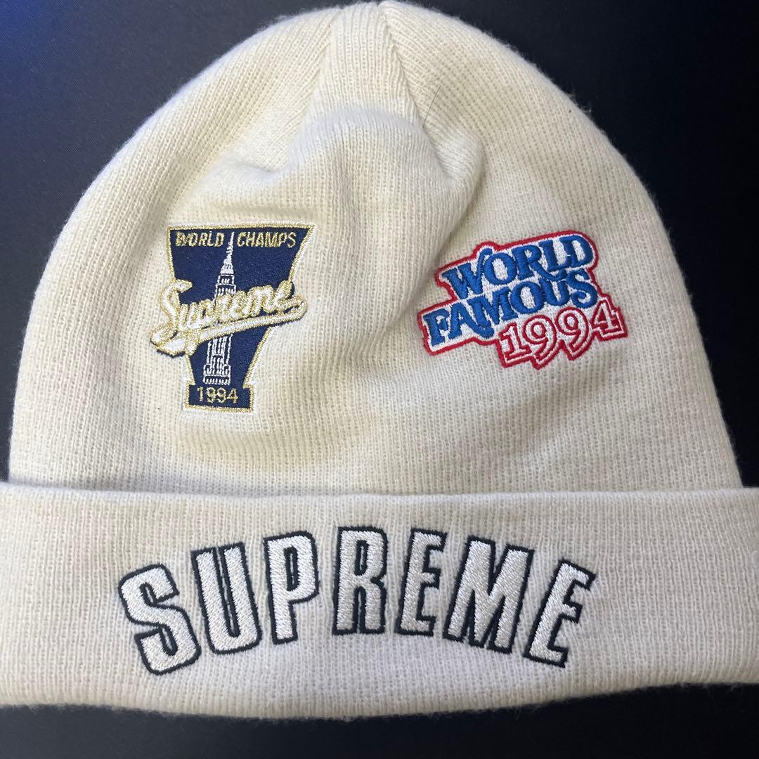 Supreme ニット帽 クリーム色