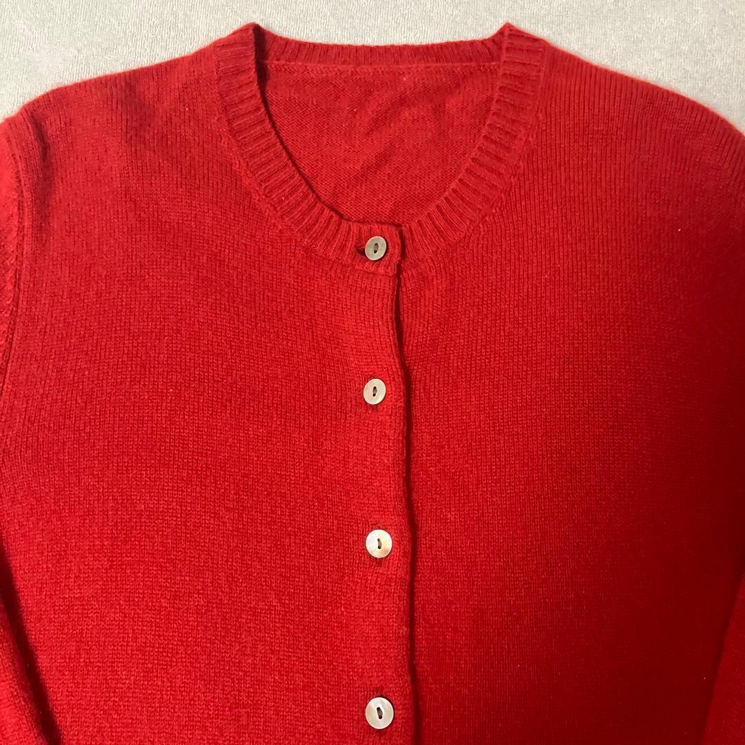k*す様 【未使用】J.CREW ジェイクルー★カシミア100%カーディガンL赤