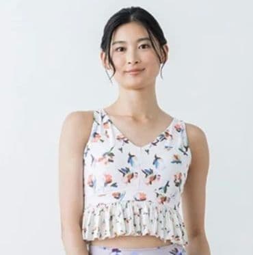 LAVA ローズプリントブラトップ Lサイズ アイボリー