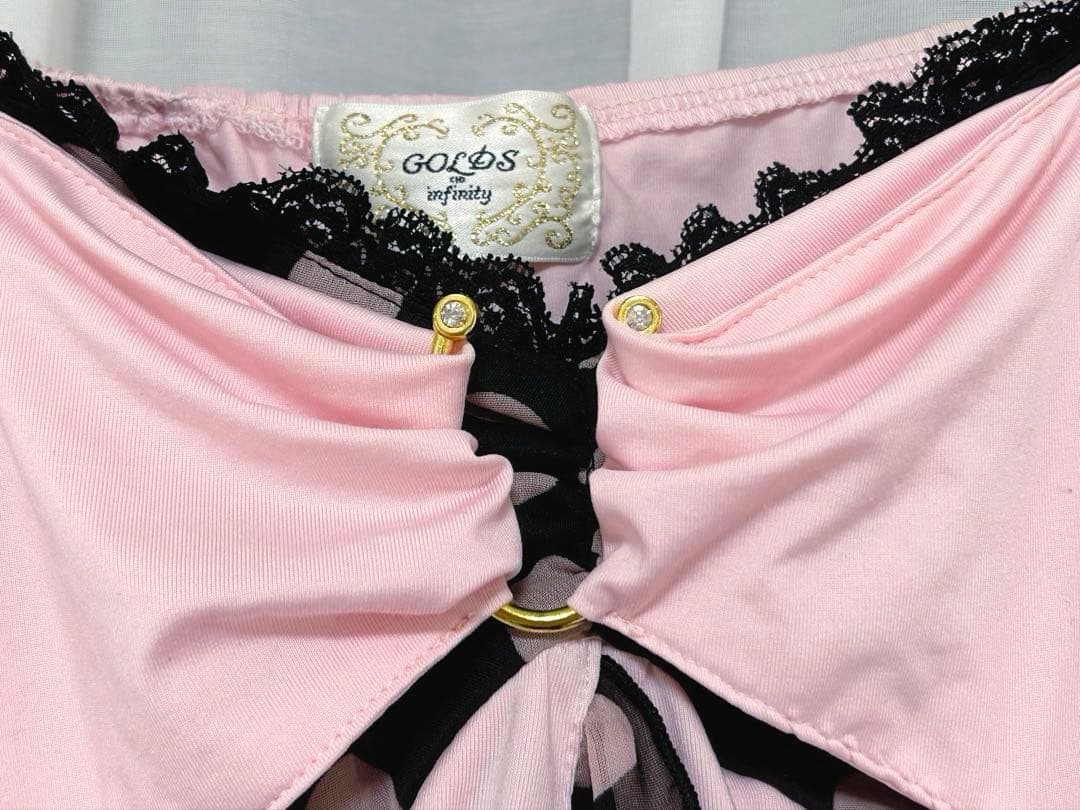 GOLDS♡初期デザイン♡ドット柄キャミトップス♡2点セット♡ピンク×ブラック