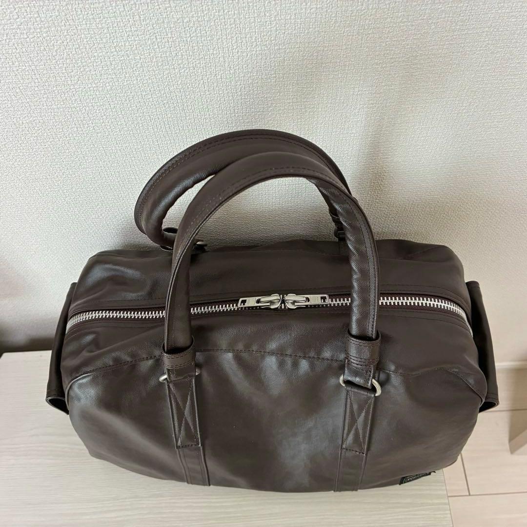 美品✨PORTER ポーター フリースタイル ボストンバッグ 肩掛け ブラウン