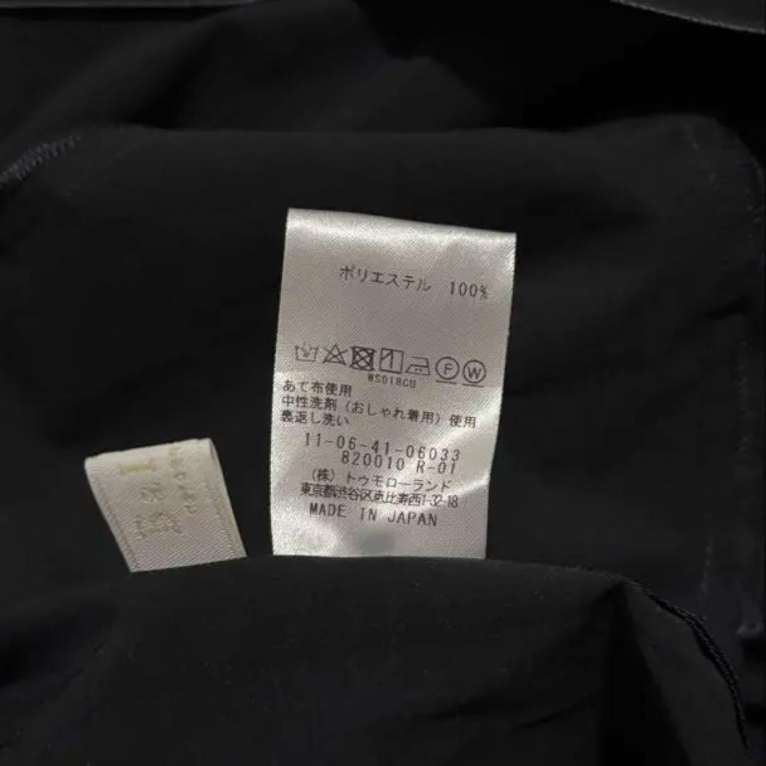 美品☆Ballsey ストレッチタフタ ボックスタックワンピース　ネイビー　34
