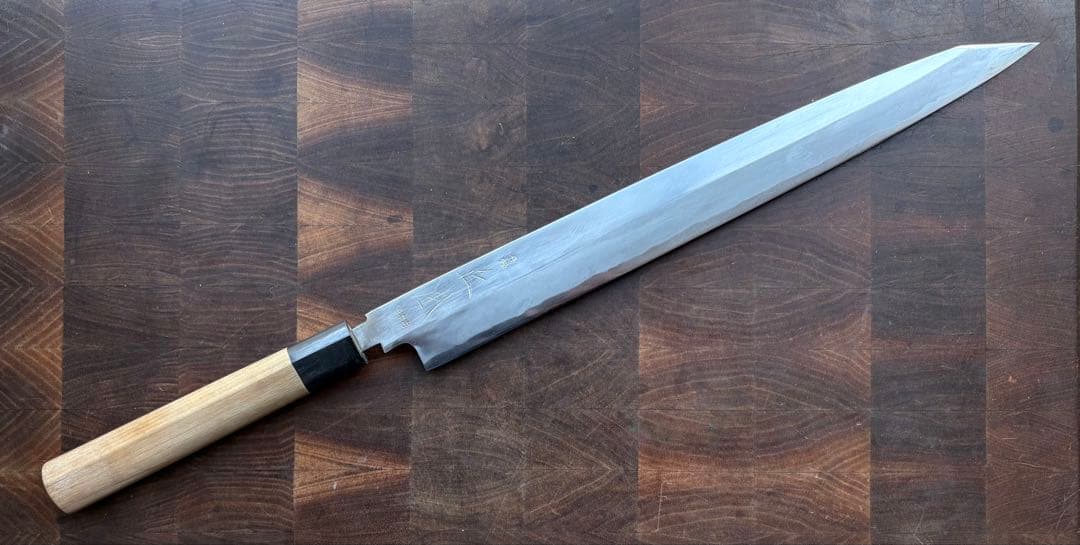 正本総本店　玉白鋼　切付　柳刃　300mm 尺　包丁　和包丁　研ぎ済　水牛柄