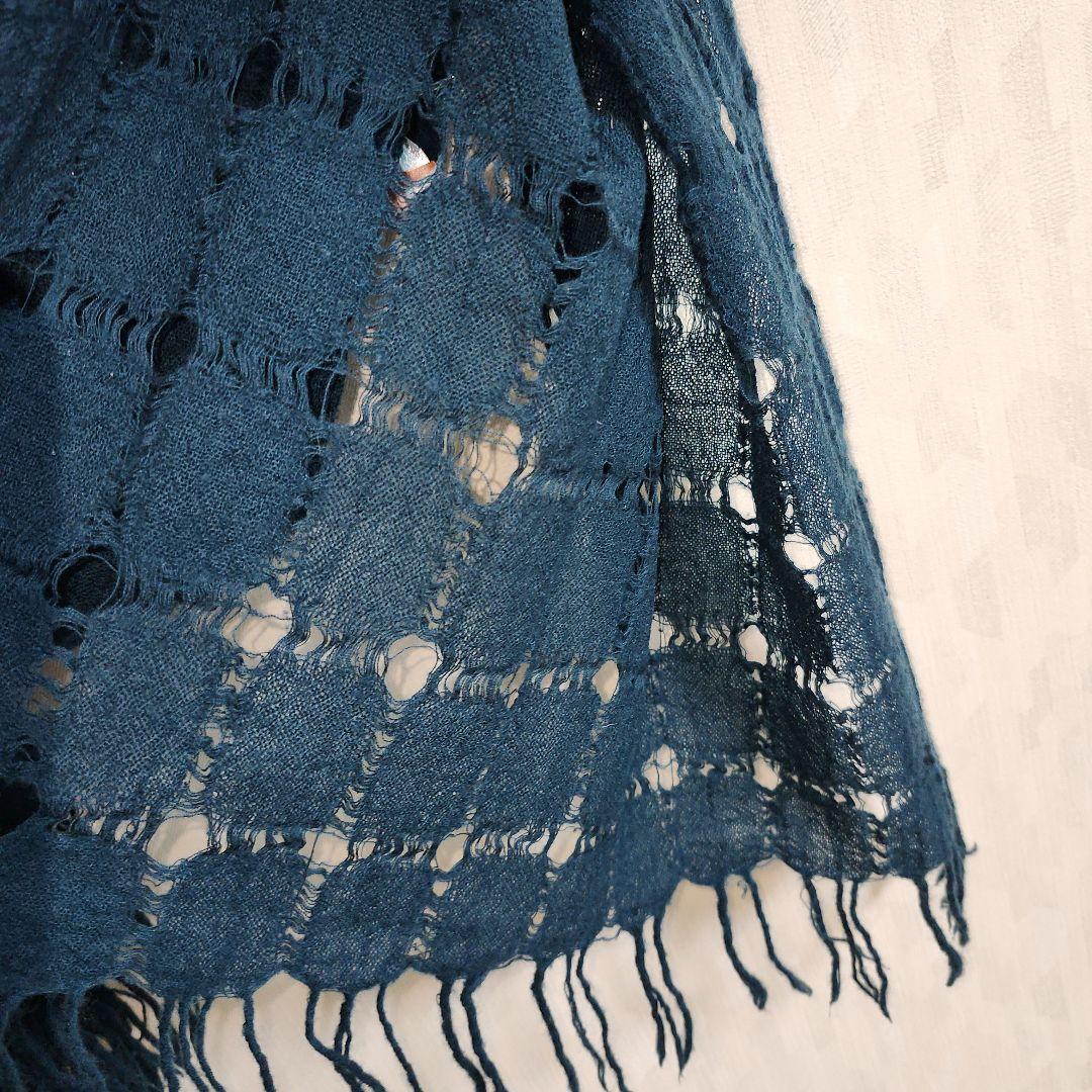 Y's　ワイズ　ダークティール　ストール　マフラー　LAINE WOOL