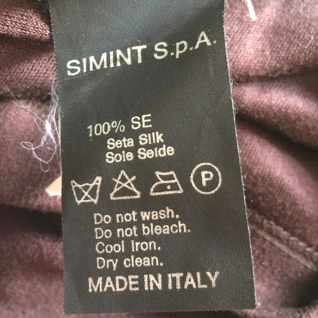ジョルジオアルマーニ シルク100% ハイネック ロンT 茶 50 イタリア製