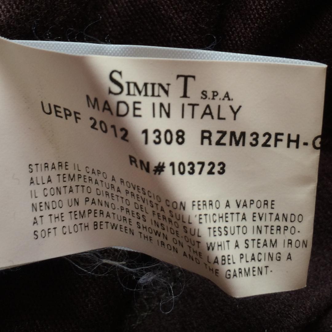ジョルジオアルマーニ シルク100% ハイネック ロンT 茶 50 イタリア製