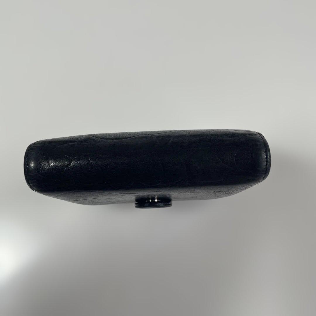 CHANEL シャネル　二つ折り財布　カメリア　ブラック