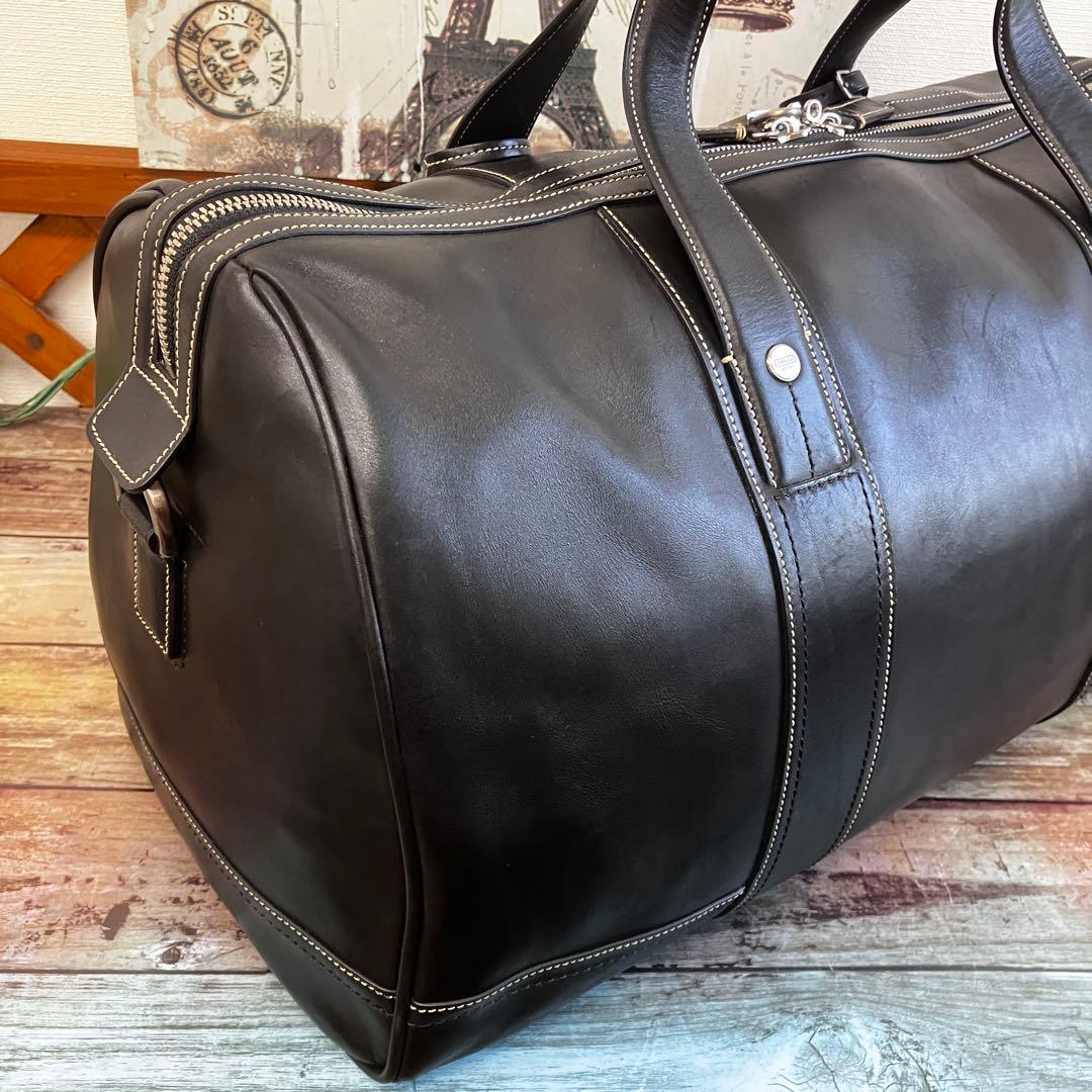 コーチ COACH ボストンバッグ レザー 黒 ブラック 大容量 旅行 2way