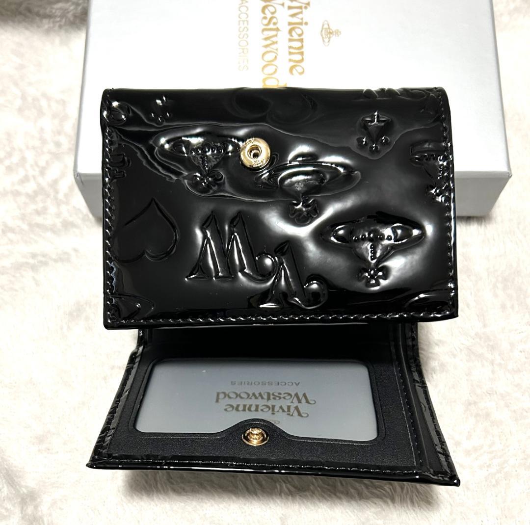 ★新品★Vivienne Westwood 三つ折り財布 ブラック エナメル 黒