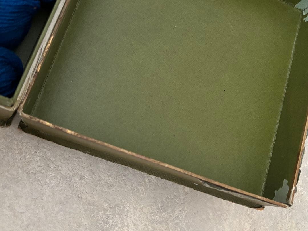 フランス アンティーク装飾箱＋ヴィンテージ毛糸セット すみれモチーフ パリ