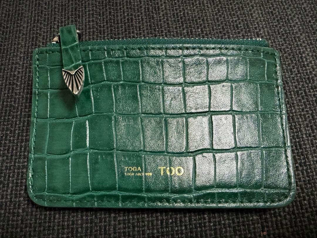 TOGA トーガ クロコダイル風 二つ折り財布 オリーブグリーン