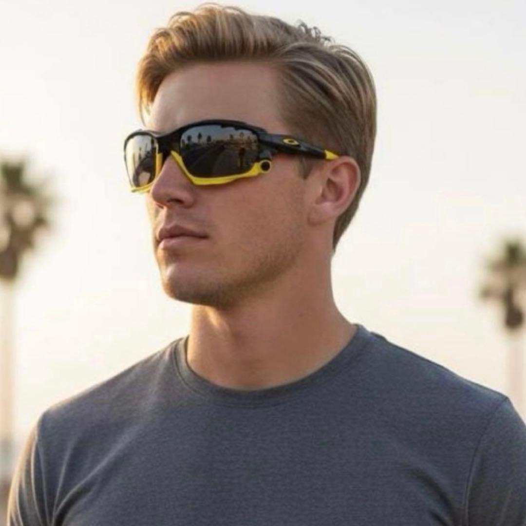 OAKLEY JAWBREAKER サングラス 黒黄 ゴルフ釣りロードバイク美品