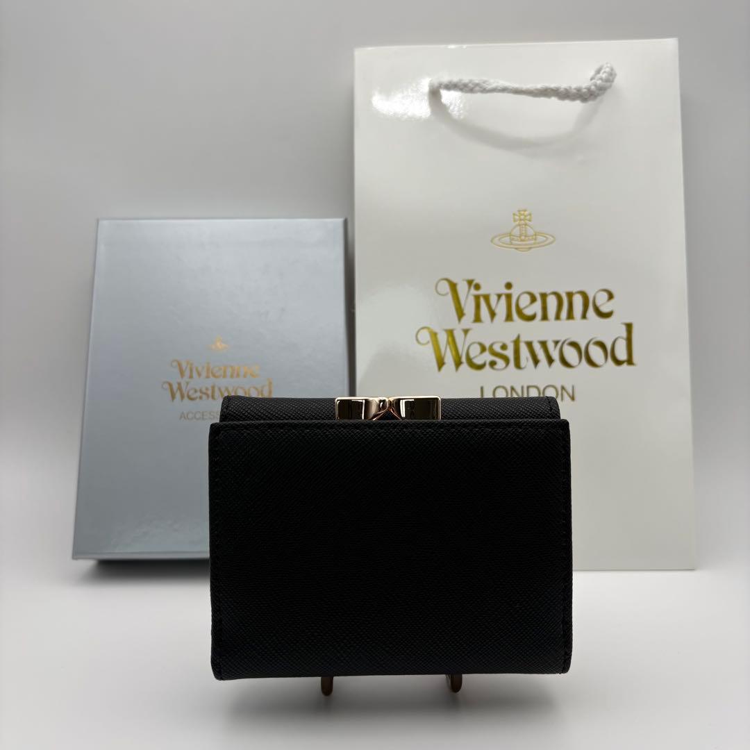 【新品未使用】Vivienne Westwood 財布　ブラック　三つ折り財布