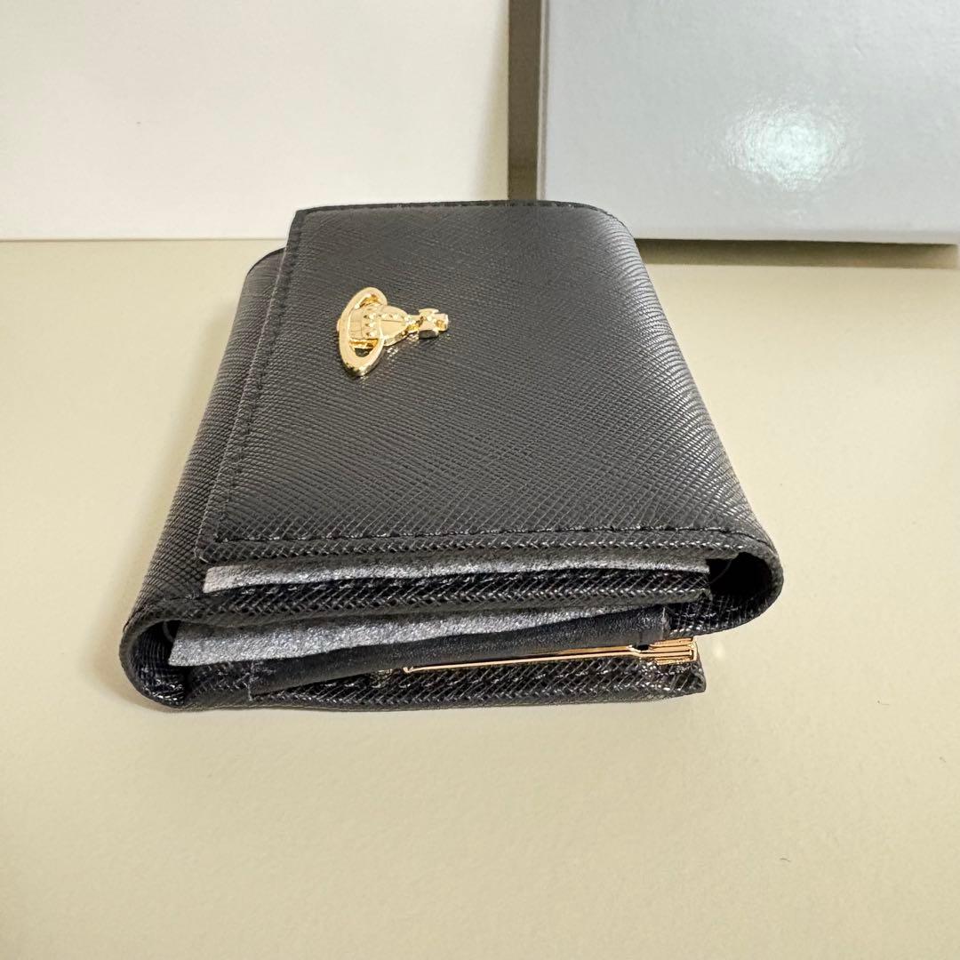【新品未使用】Vivienne Westwood 財布　ブラック　三つ折り財布