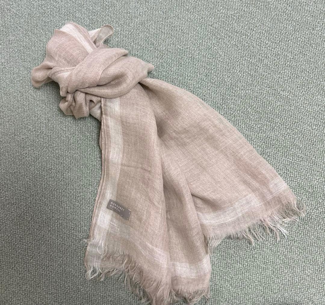 美品 MARGARET HOWELL リネン 超大判ストール ショール