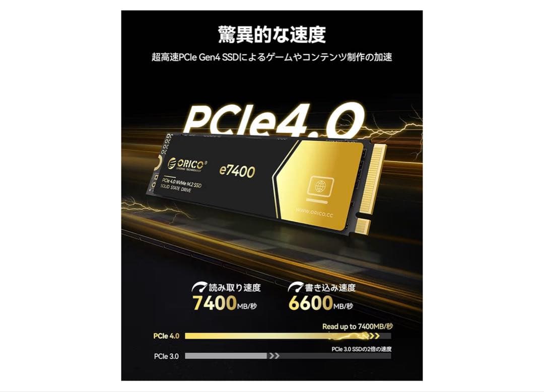 内蔵型SSD E7400 2TB SSD PCle Gen4x4 M.2 NVMe 2280