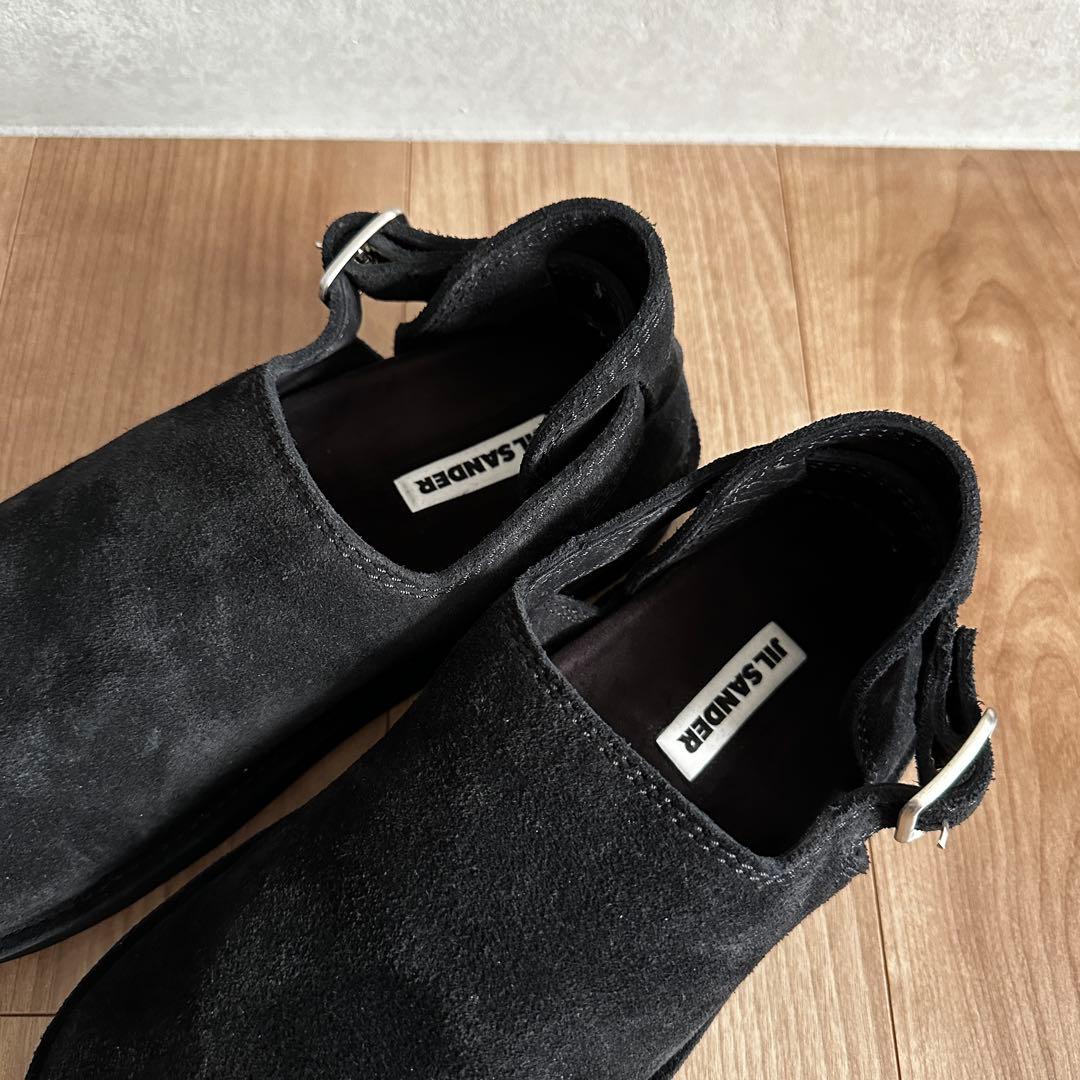 JIL SANDER スエードサンダル バックル ブラック 41