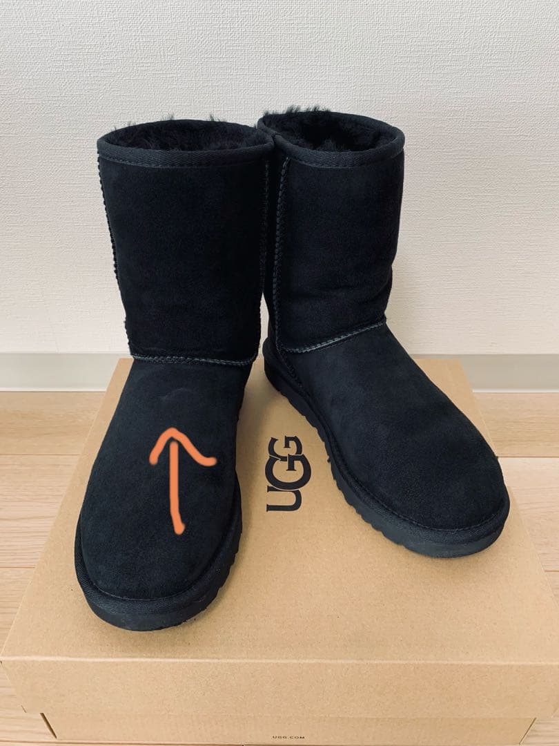 アグ UGG ムートンブーツ W CLASSIC SHORT Ⅱ ブラック 25
