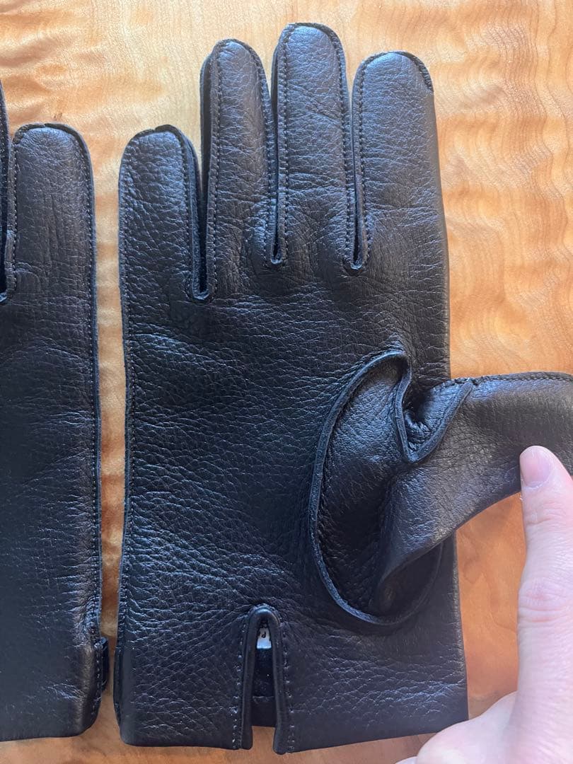 HERMES エルメス　手袋　グローブ　メンズ　ディアスキン　黒