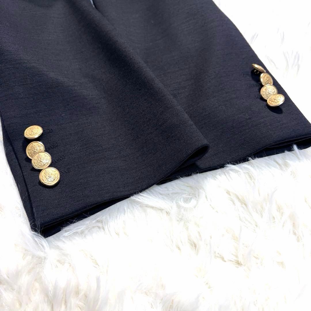 【美品】COMME CA MEN 紺ブレ 金ボタン 6B 背抜き ネイビー LL