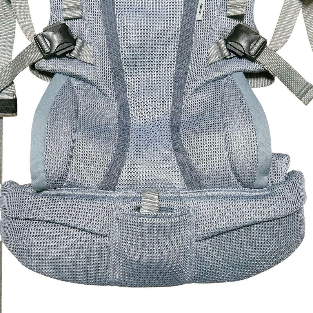 【美品 】アップリカ ラクリス 抱っこ紐 グレー 新生児から3歳 付属品完備